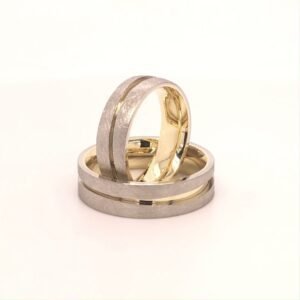 Balto ir geltono aukso vestuviniai žiedai